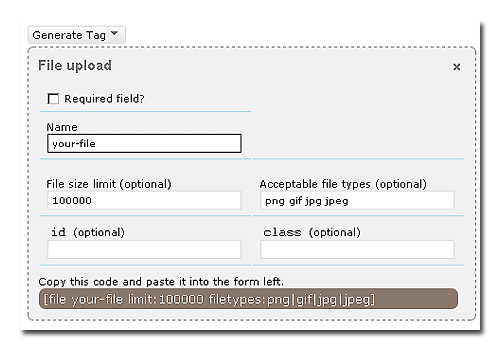 Tag generator for file
